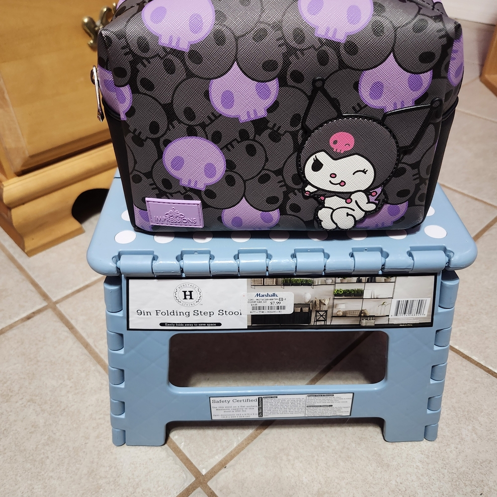 Purple and Black Skull Design Storage Bag